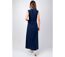 Robe longue élégante unie bleu marine PAULINE Coton Du Monde-4