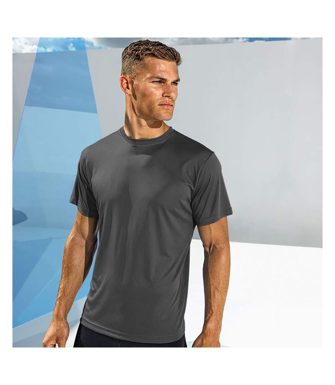 Tri Dri Mens Short Sleeve Lightweight Fitness T-Shirt (Charcoal)