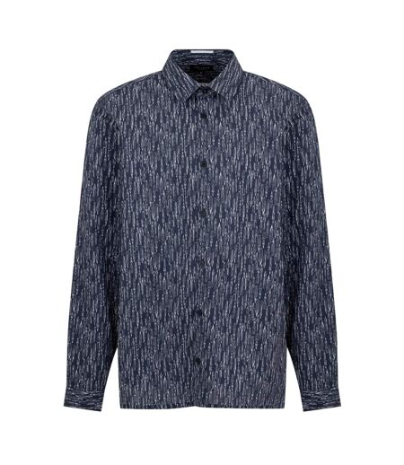 Mens Abstract Recycled Long-sleeved Shirt Navy Ted Baker