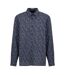Mens Abstract Recycled Long-sleeved Shirt Navy Ted Baker-1