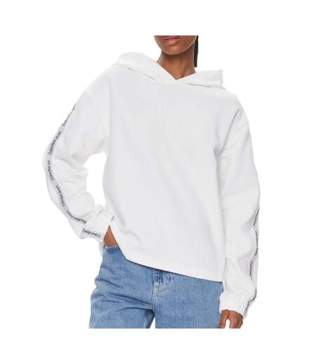 Sweat blanc femme calvin klein embro elastic