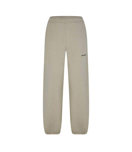 Mens Diagonal Jogging Bottoms Dark Sand Off White