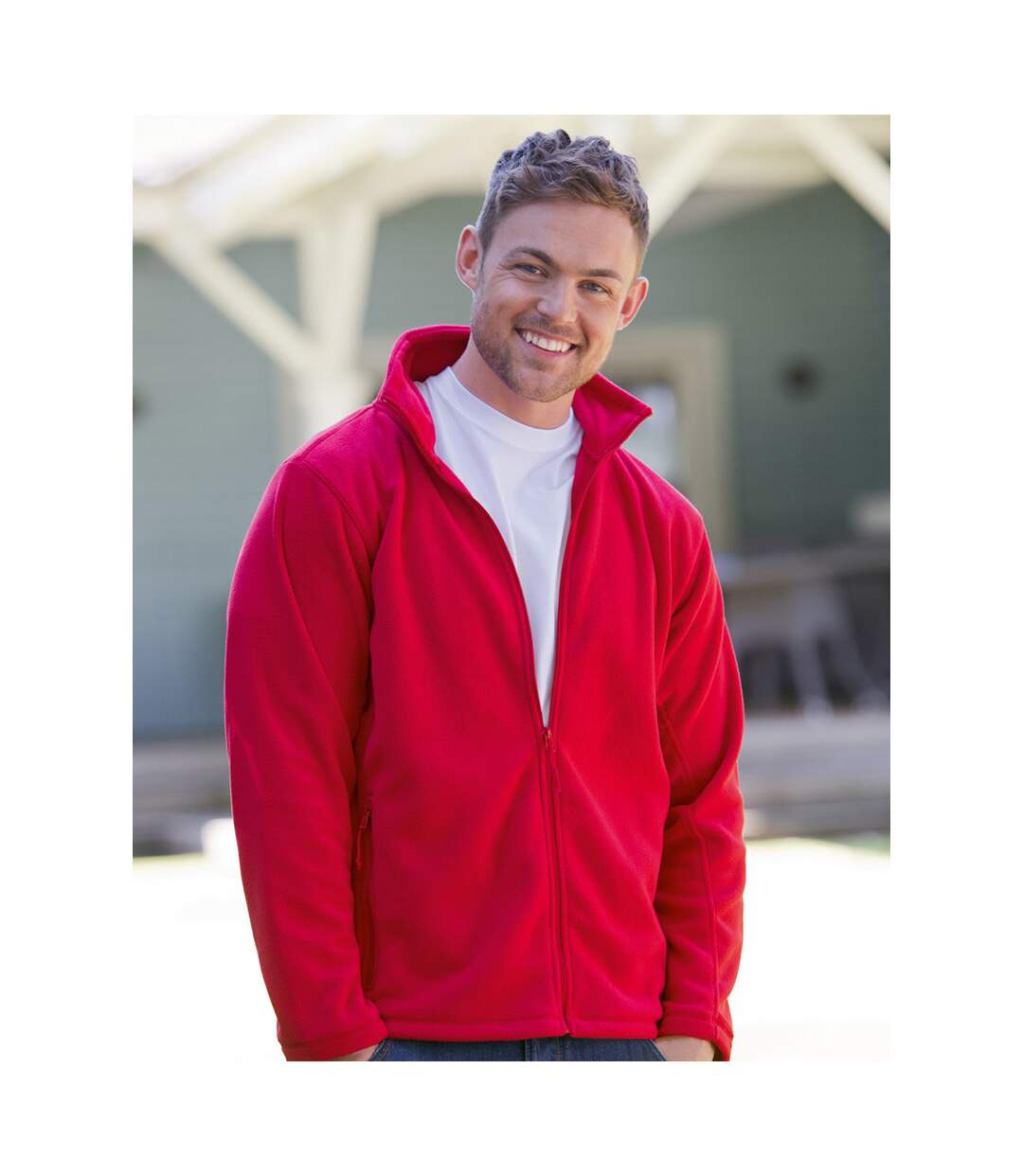 Russell Mens Full Zip Outdoor Fleece Jacket (Classic Red) - UTBC575-1