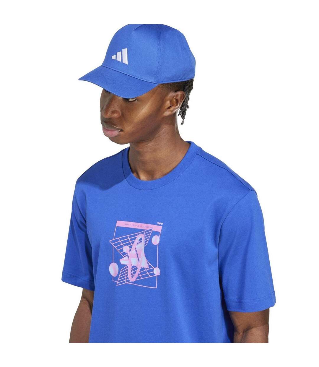 Mens Retro Futurism Graphic T-shirt Retro Blue Adidas-4