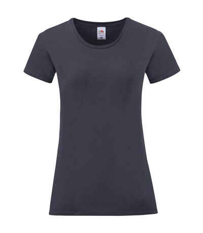 Womens/ladies iconic t-shirt deep navy Fruit of the Loom