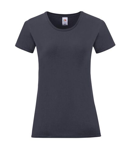 T-shirt iconic femme bleu marine foncé Fruit of the Loom