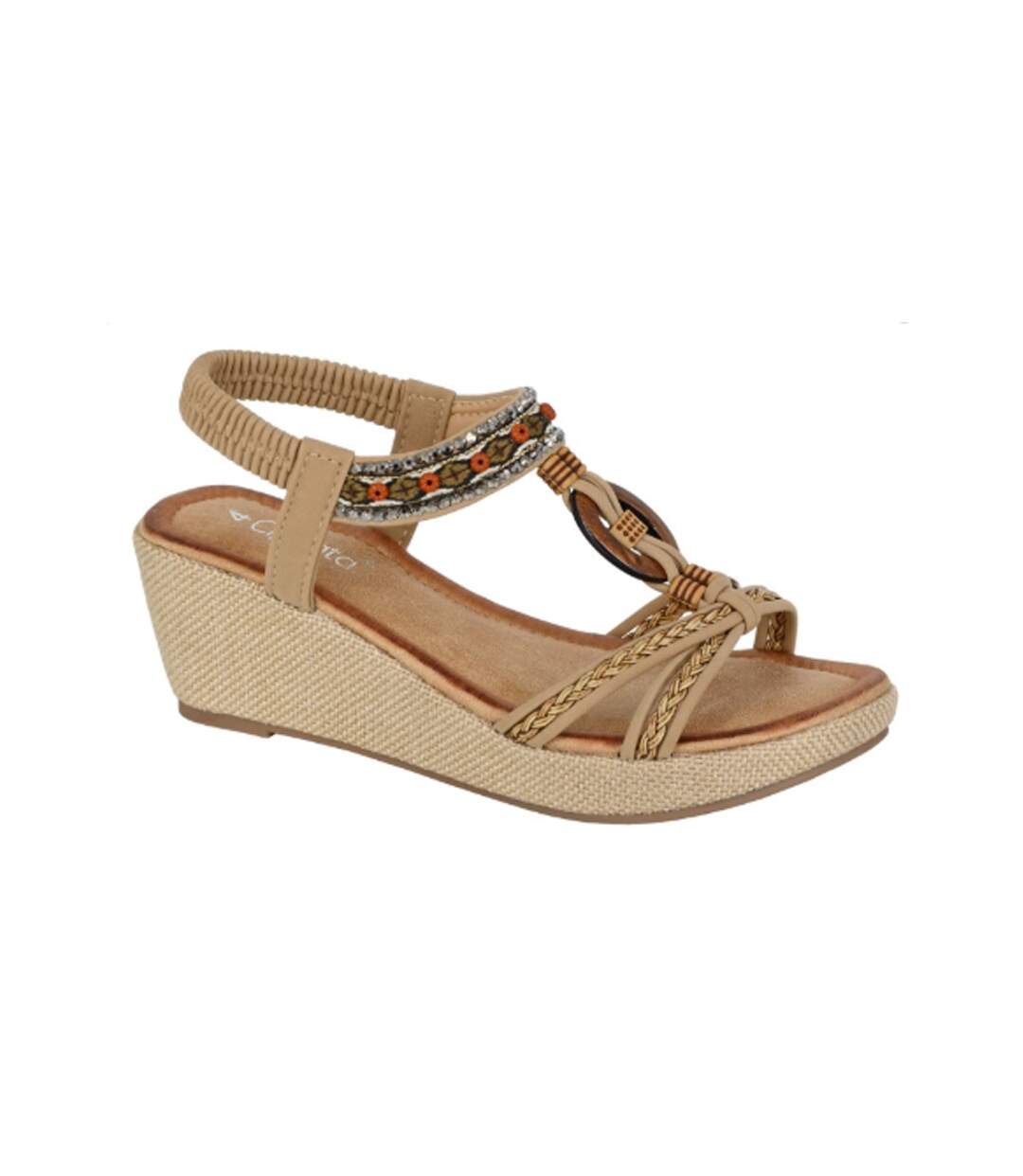 Sandales Motif/style Paré De Bijoux Femme Beige Cipriata-2
