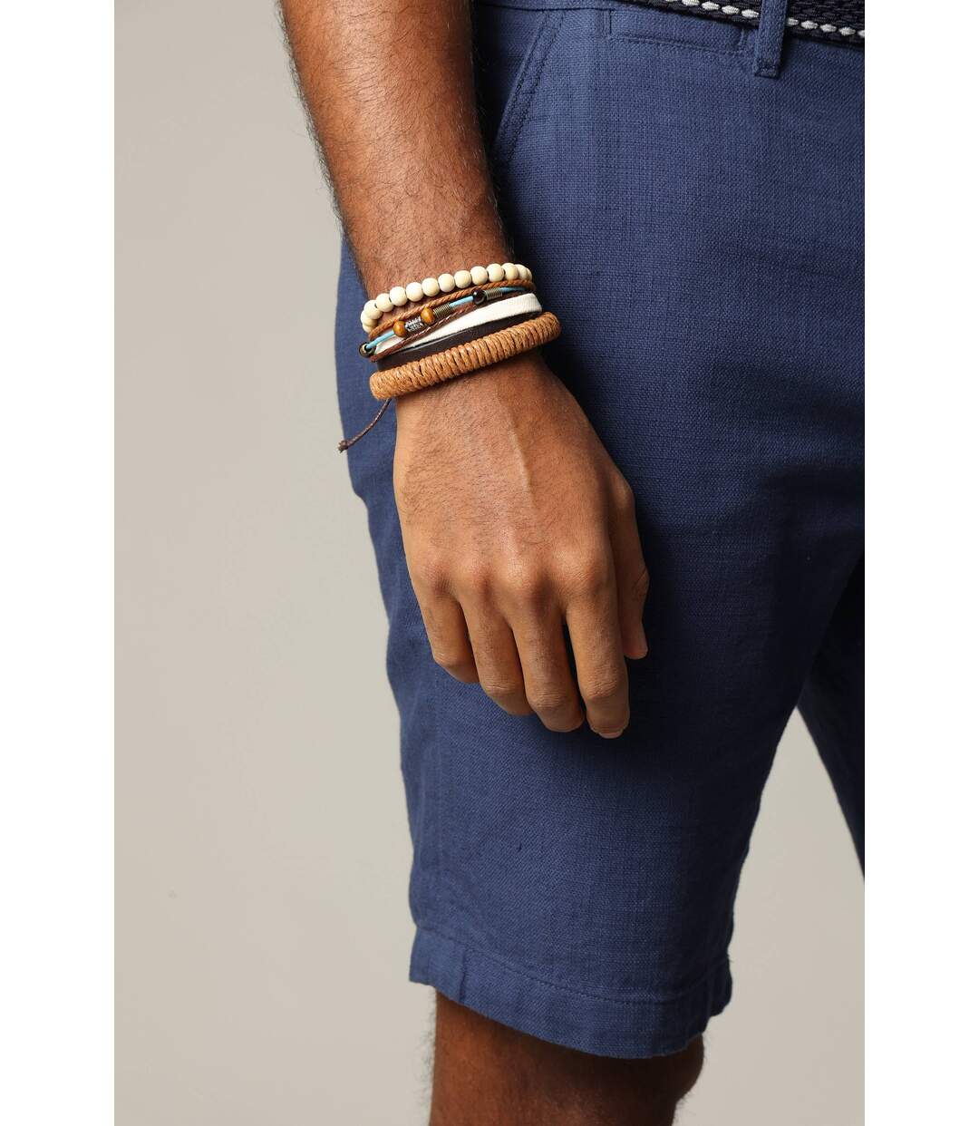 Bracelets en cuir et métal , style multi-rang HEAT-1