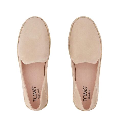 Womens/ladies Carolina Leather Espadrilles Rose Toms