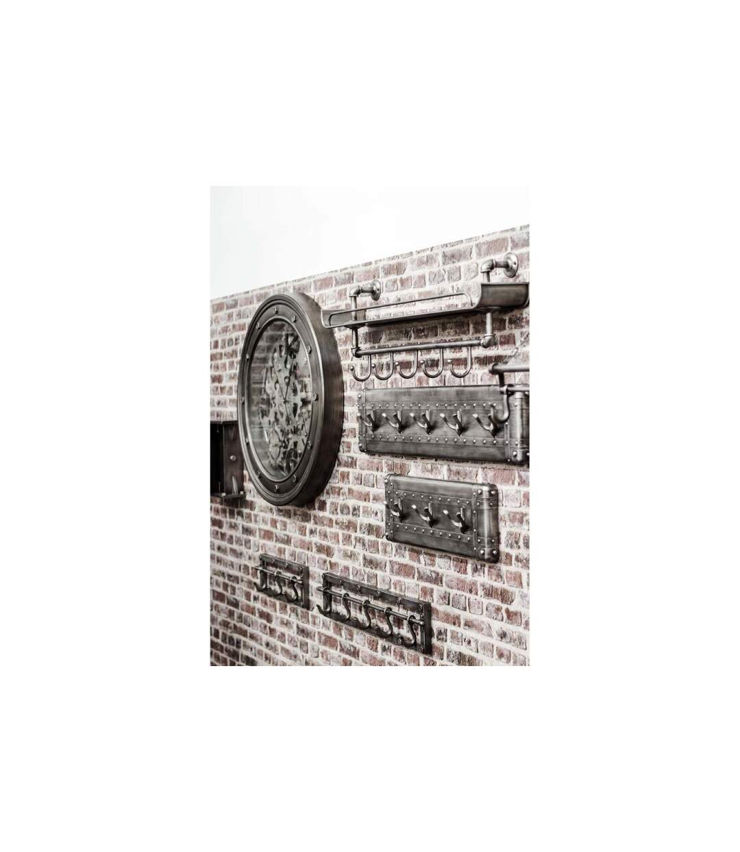 Patère Murale en Métal 5 Crochets 73cm Anthracite-2