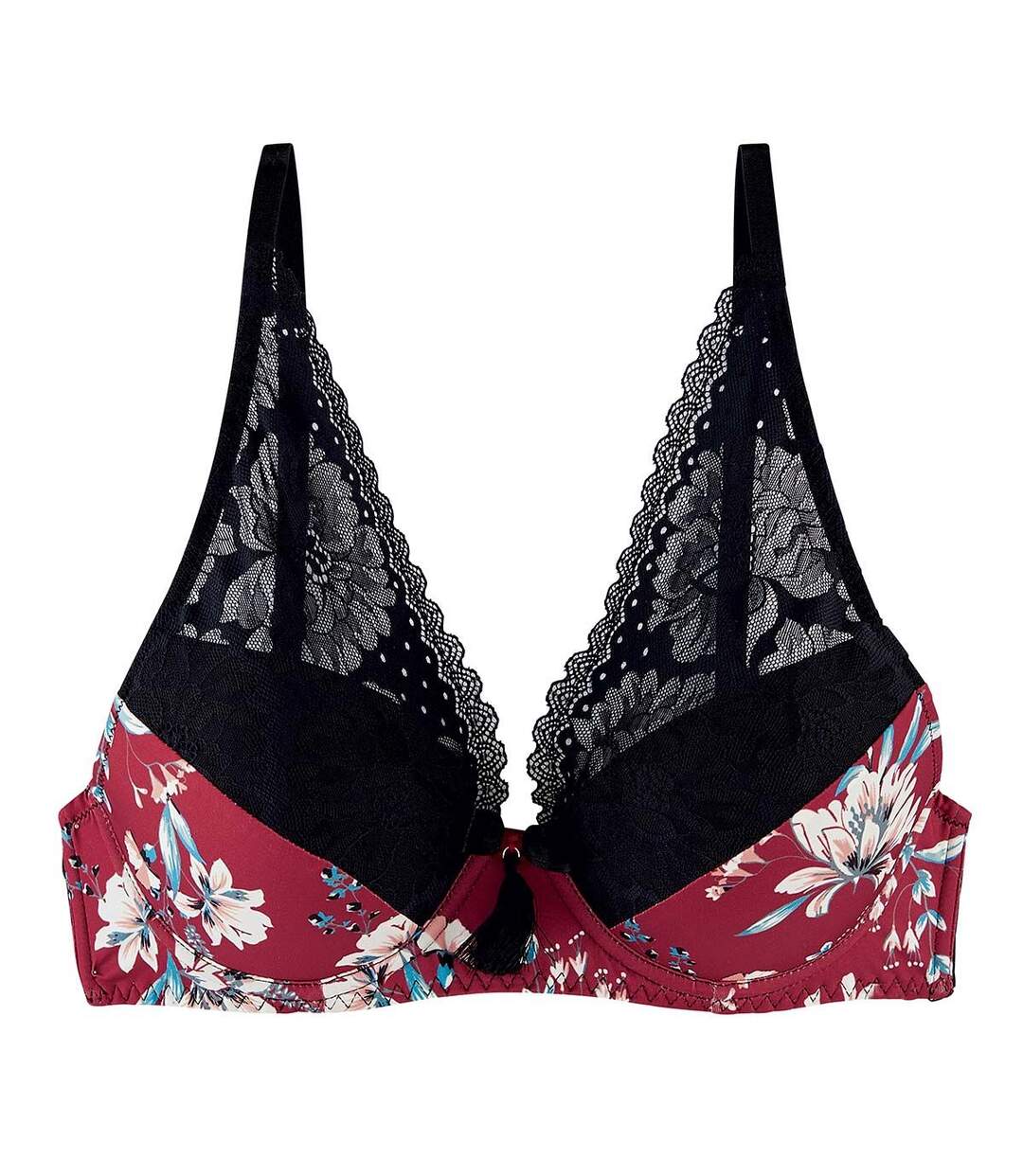 Soutien-gorge ampliforme coque moulée bordeaux Pivoine