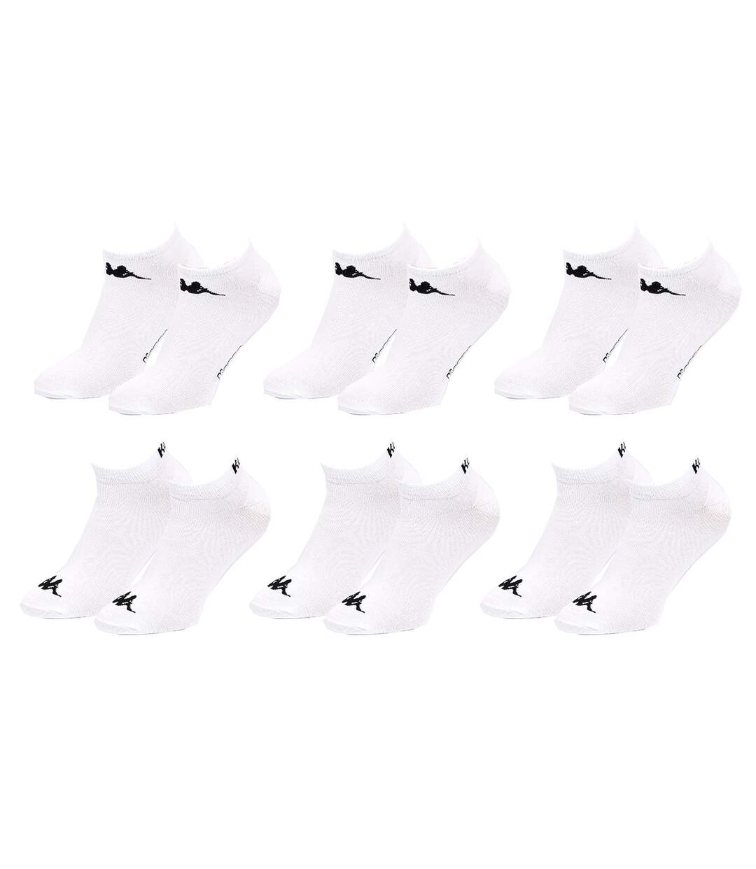 Chaussettes homme KAPPA Socquettes Tiges courtes Pack de 6 Paires Blanches