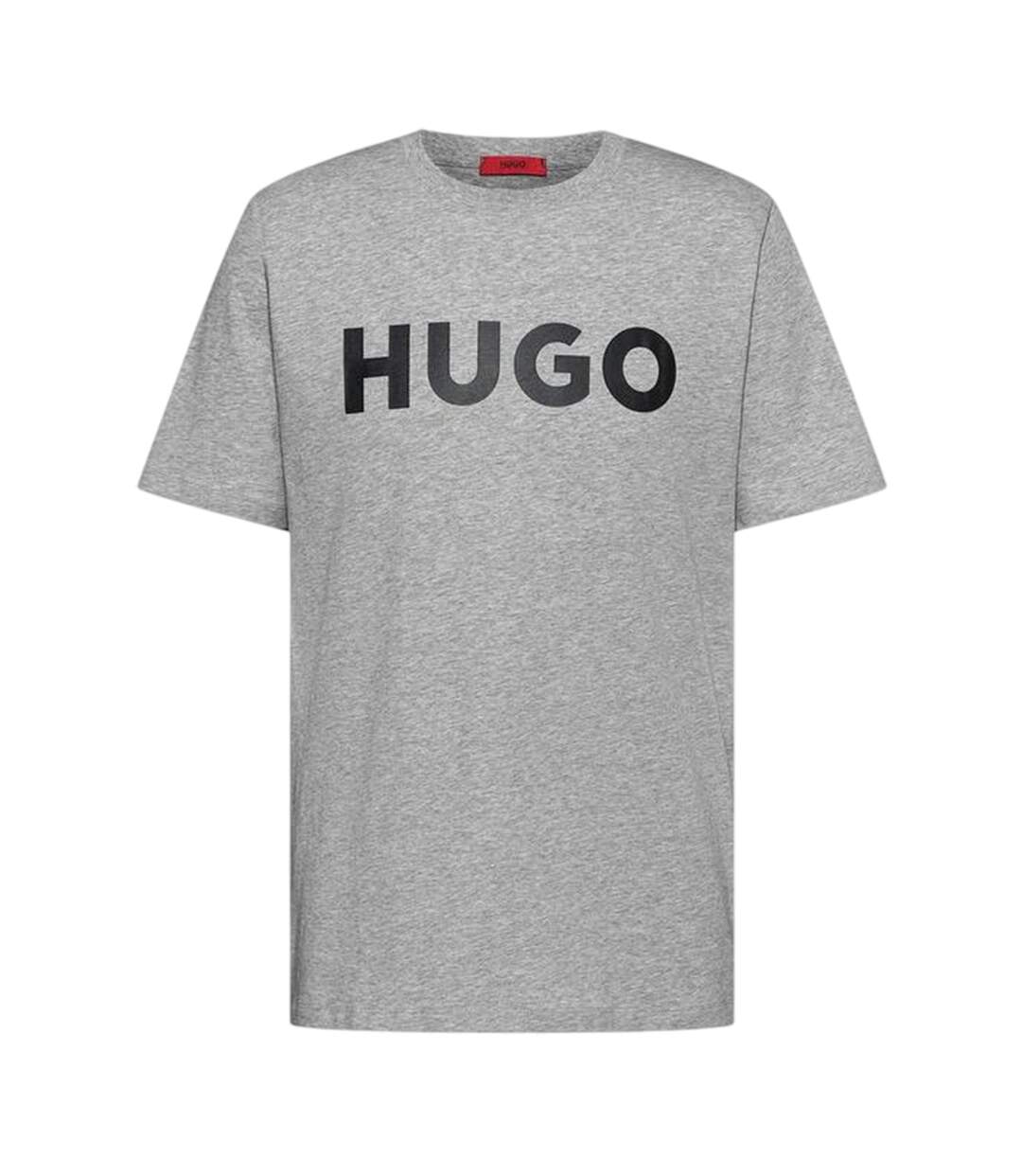 T-shirt Motif/style Logo Contrasté Dulivio Homme Gris Noir Hugo-2
