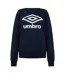 Womens/ladies Ribbed Cuff Relaxed Fit Sweatshirt Navy Print Umbro-1