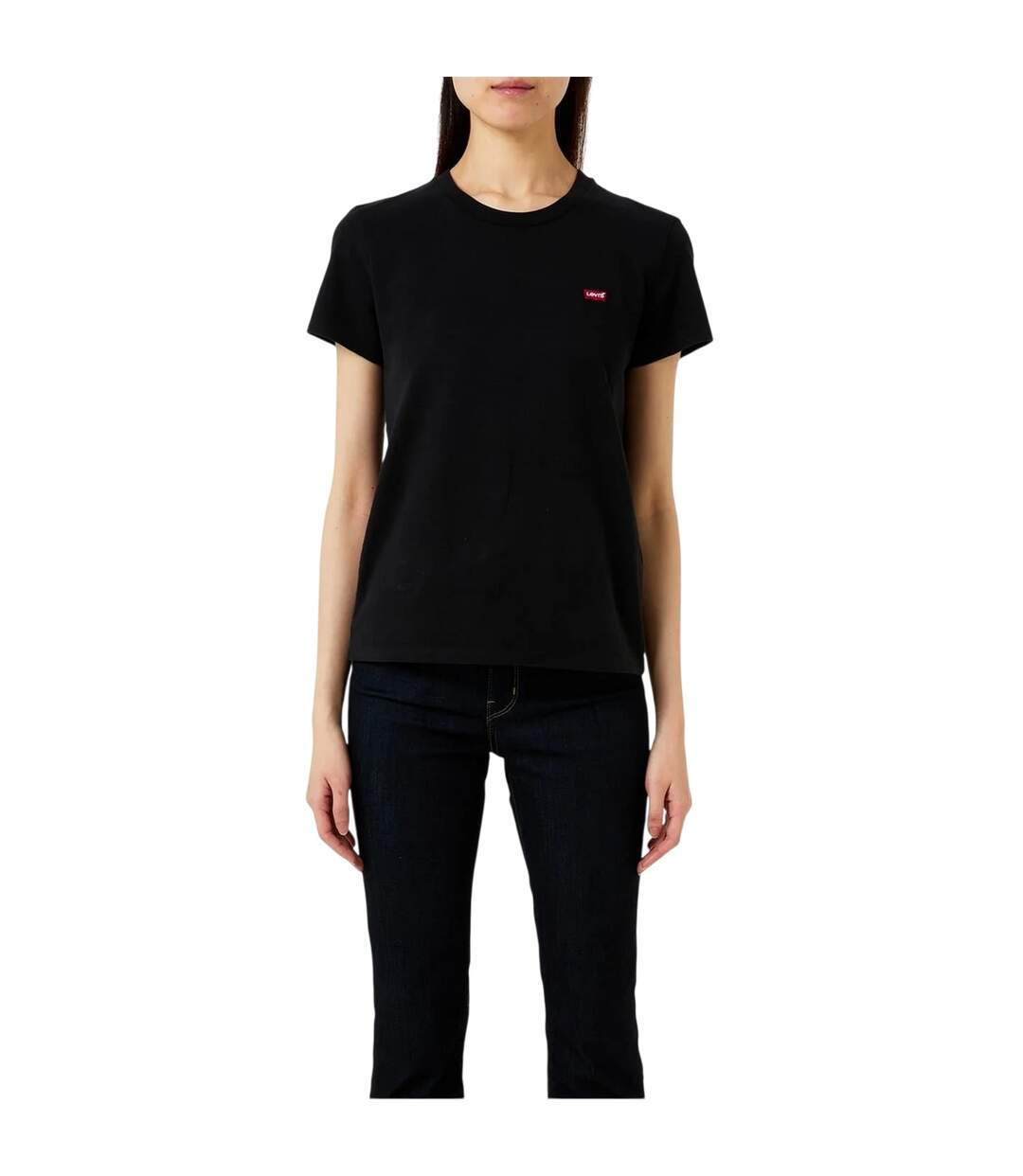 T-shirt Motif/style Aile De Chauve-souris Et Logo Femme Noir Levis-1