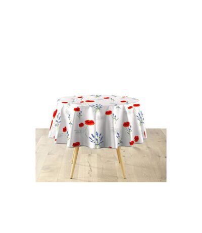 Nappe Ronde Imprimé Sisteron 160cm Blanc