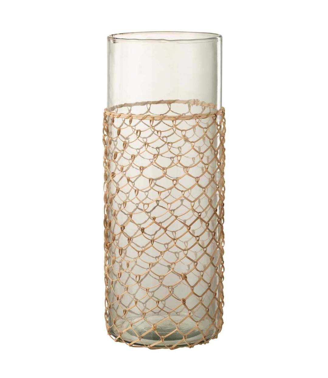 Vase Design Tricot 42cm Transparent & Naturel-1