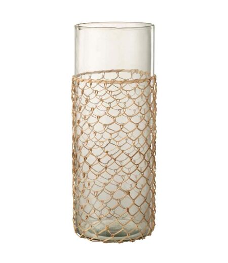 Vase Design Tricot 42cm Transparent & Naturel