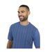 Mens Knitted Crew Neck Short-sleeved Top Blue Brave Soul-4