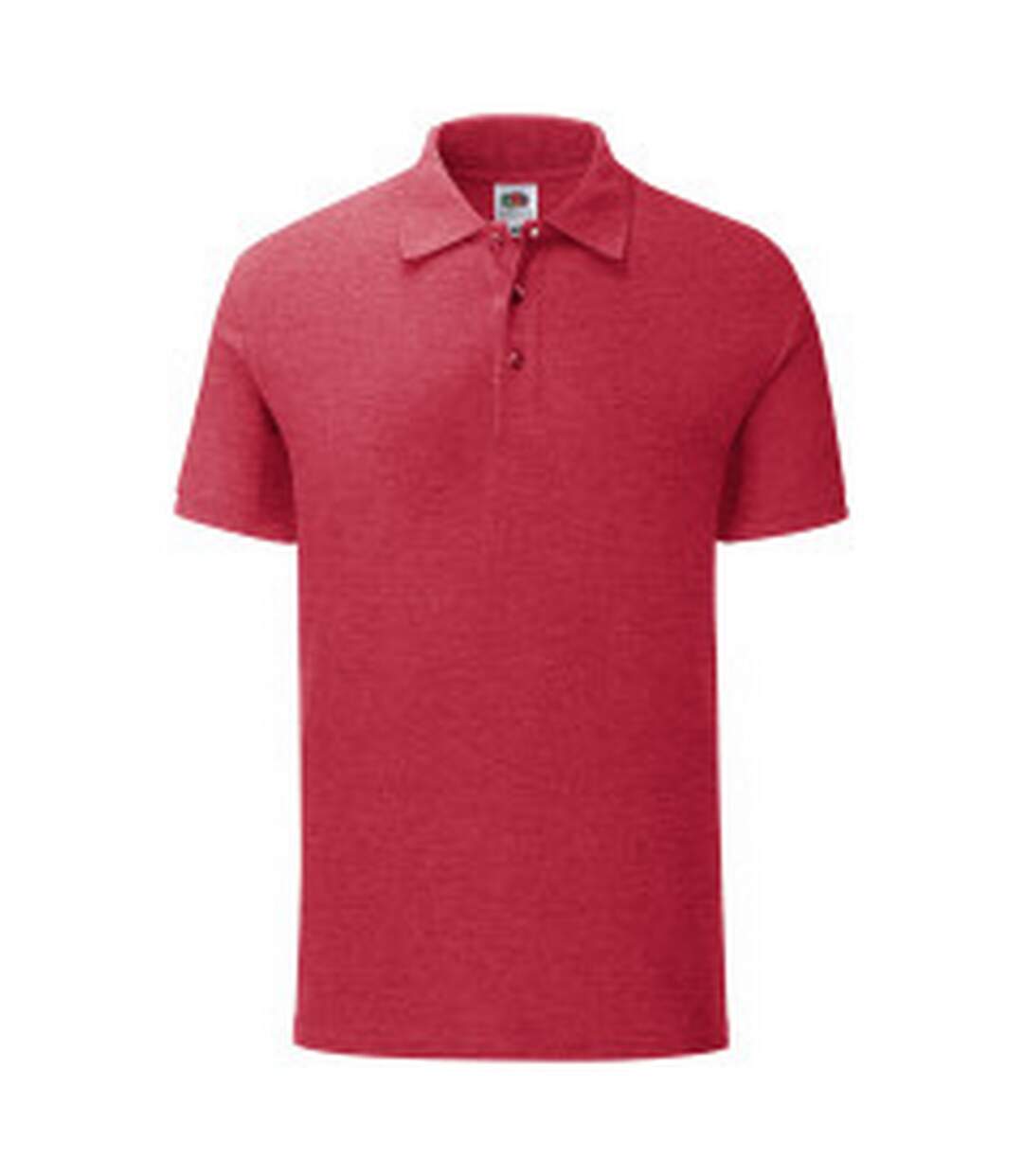 Mens iconic polo shirt heather red Fruit of the Loom-1