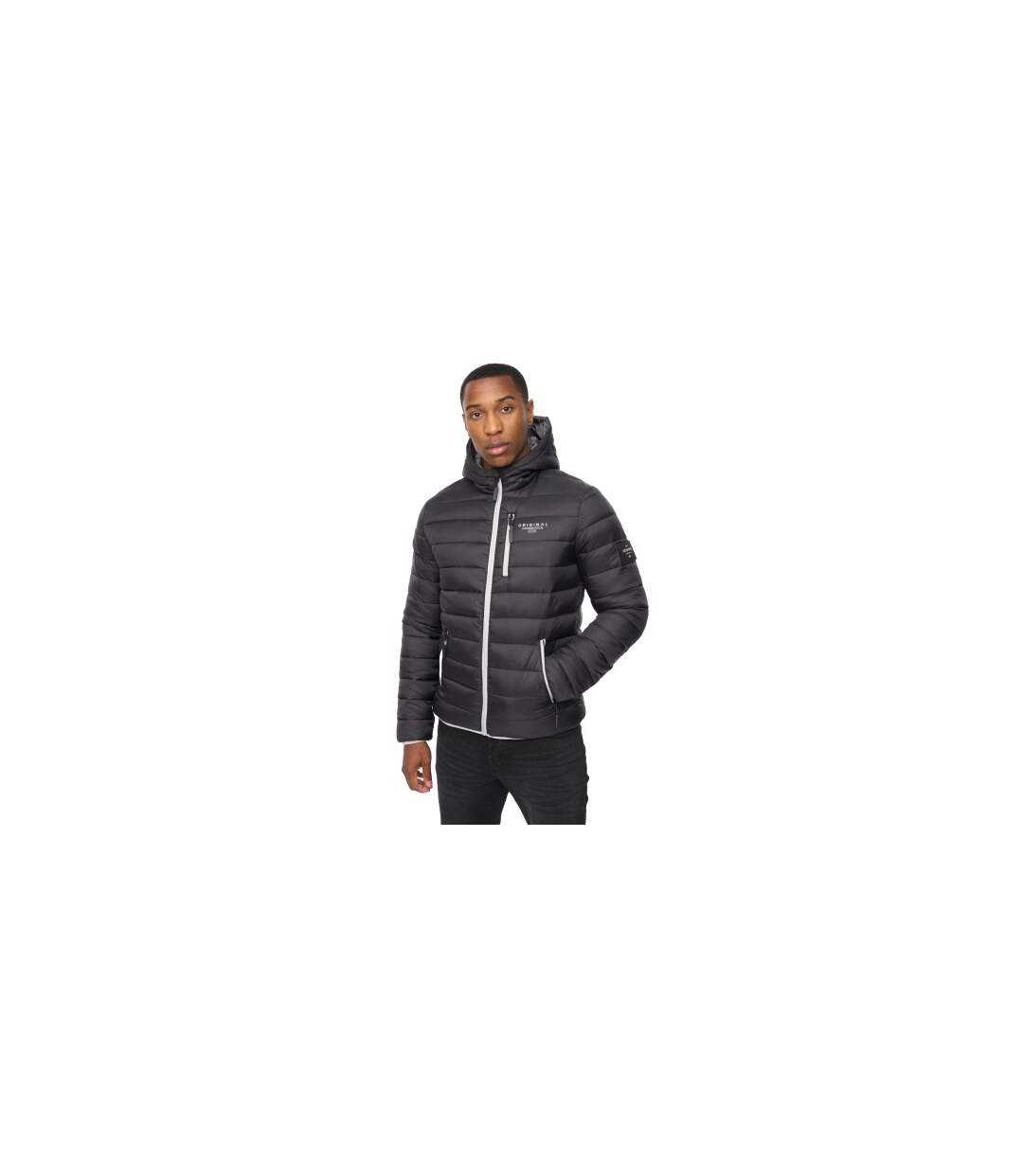 Mens Phelpmans Puffer Jacket Black Crosshatch-1