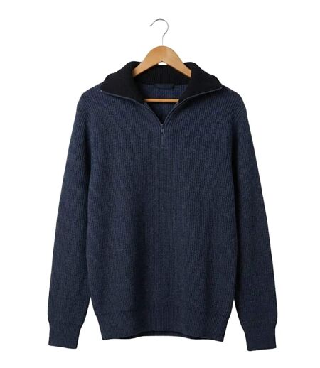 CHALLENGER PRIMO2 — Pull camionneur col camionneur bleu/marine : chaleur et style authentique
