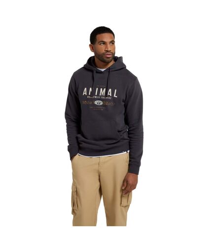 Animal Mens River Logo Natural Hoodie (Charcoal) - UTMW2824