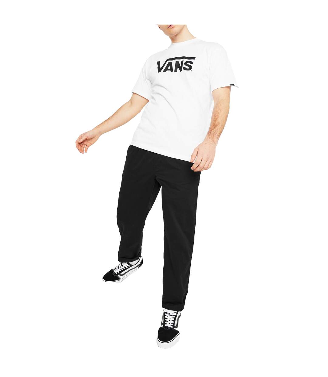 T-shirt Motif/style Classique Homme Blanc Noir Vans-4