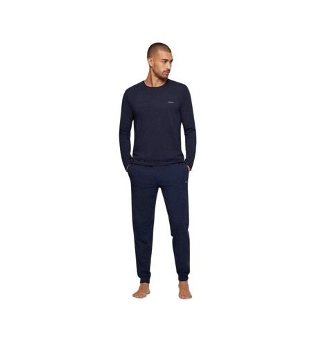 T-shirt Manches Longues Motif/style Logo Brodé Homme Bleu Marine Boss