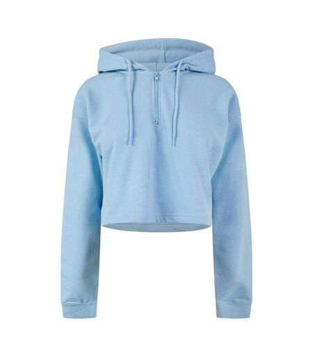 Sweat Court À Capuche Femme Bleu Miso