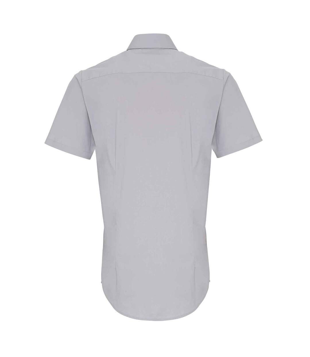 Premier Mens Stretch Fit Poplin Short Sleeve Shirt (Silver)