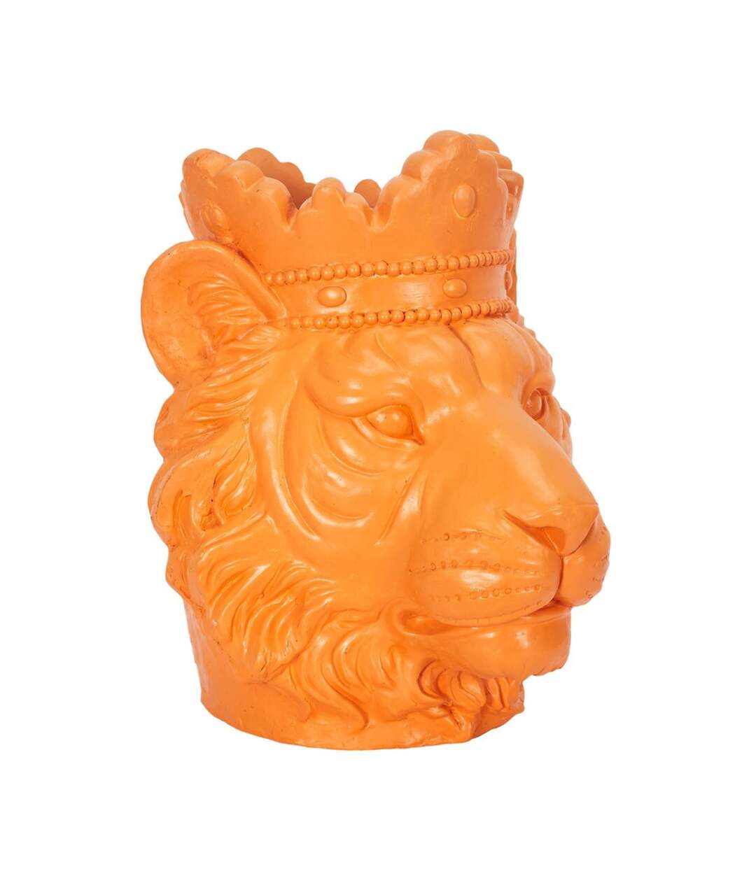 Statue & Porte Plante Lion 35cm Orange-2