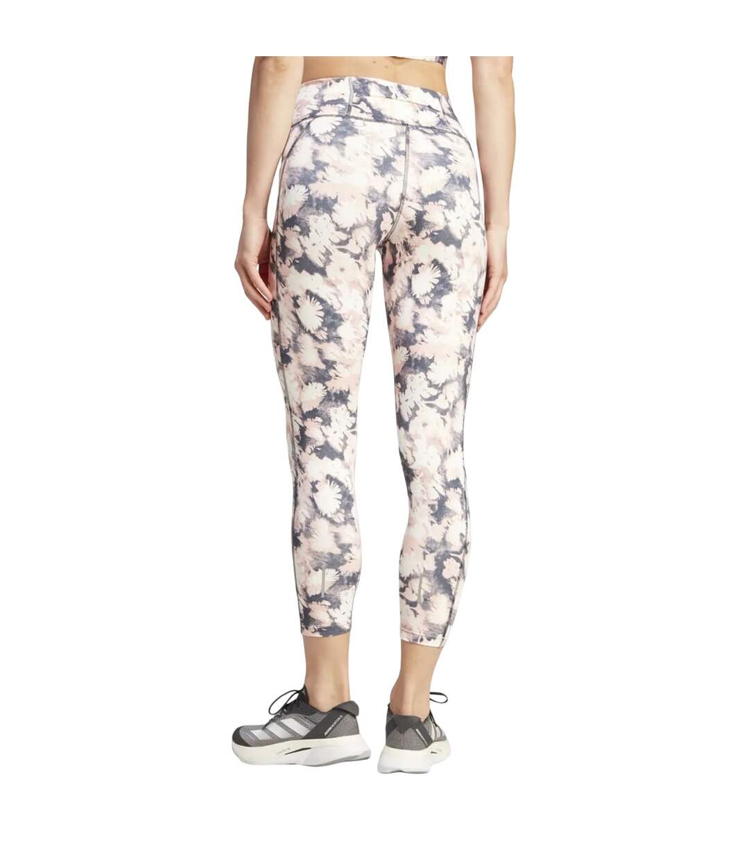 Womens/ladies daily run 7/8 leggings pink/grey Adidas-2
