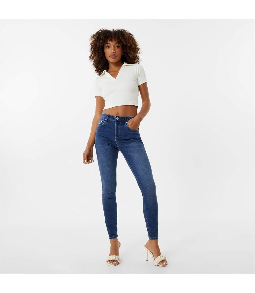 Womens/ladies Aimie Skinny Jeans Mid Indigo Jack Wills-1