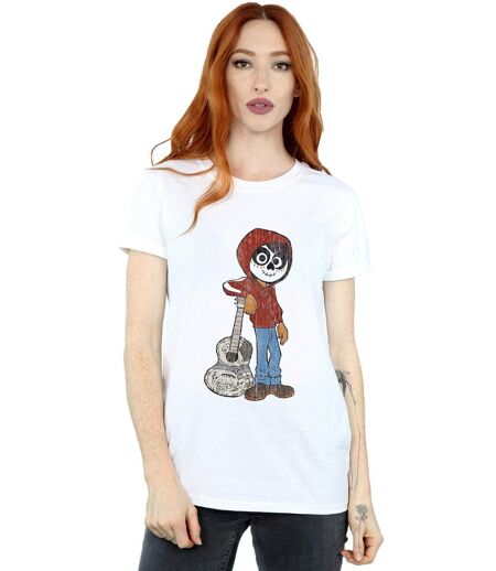 Disney Womens/Ladies Coco Miguel With Guitar Cotton Boyfriend T-Shirt (Blanc) - UTBI16565
