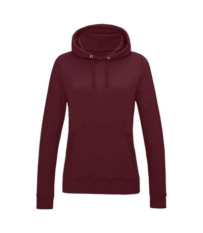 Womens/ladies college hoodie burgundy Awdis
