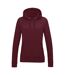 Womens/ladies college hoodie burgundy Awdis-1