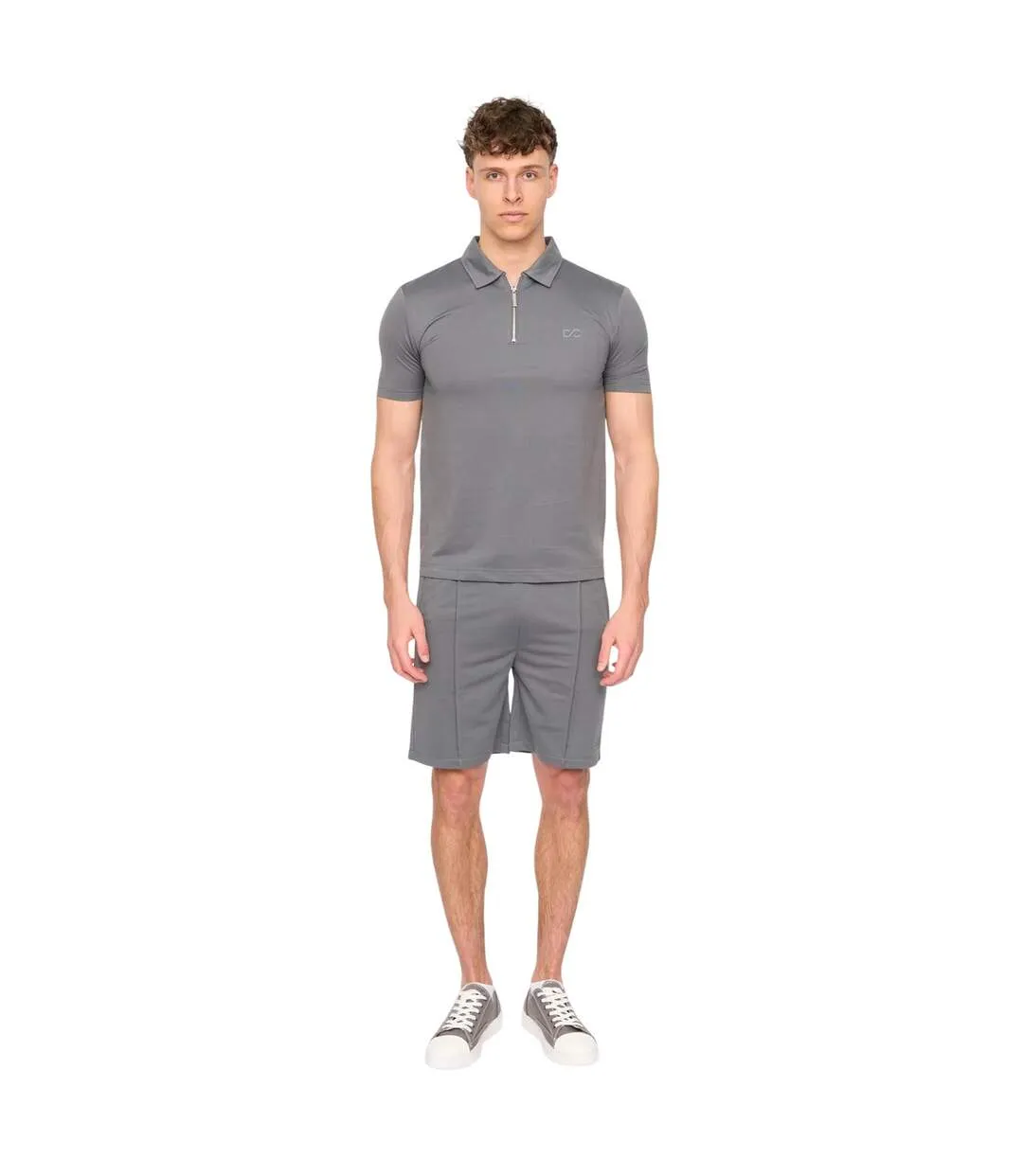 Mens Medford Pintuck Everyday Polo And Shorts Set Grey Duck And Cover-1