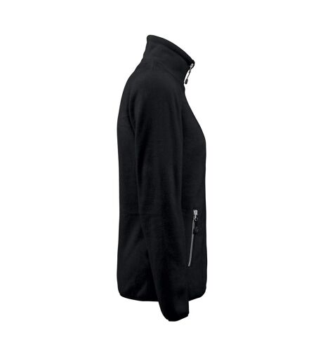 Womens/ladies Rocket Fleece Jacket Black Printer RED