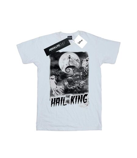Disney Womens/Ladies Nightmare Before Christmas Hail The King Coton Boyfriend T-Shirt (Blanc) - UTBI41583