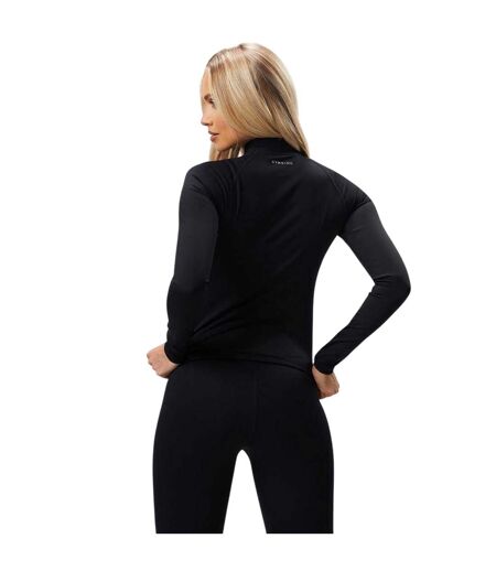 Womens/ladies Heathered Full Zip Raglan Jacket Black Gym King