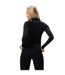 Womens/ladies Heathered Full Zip Raglan Jacket Black Gym King-3