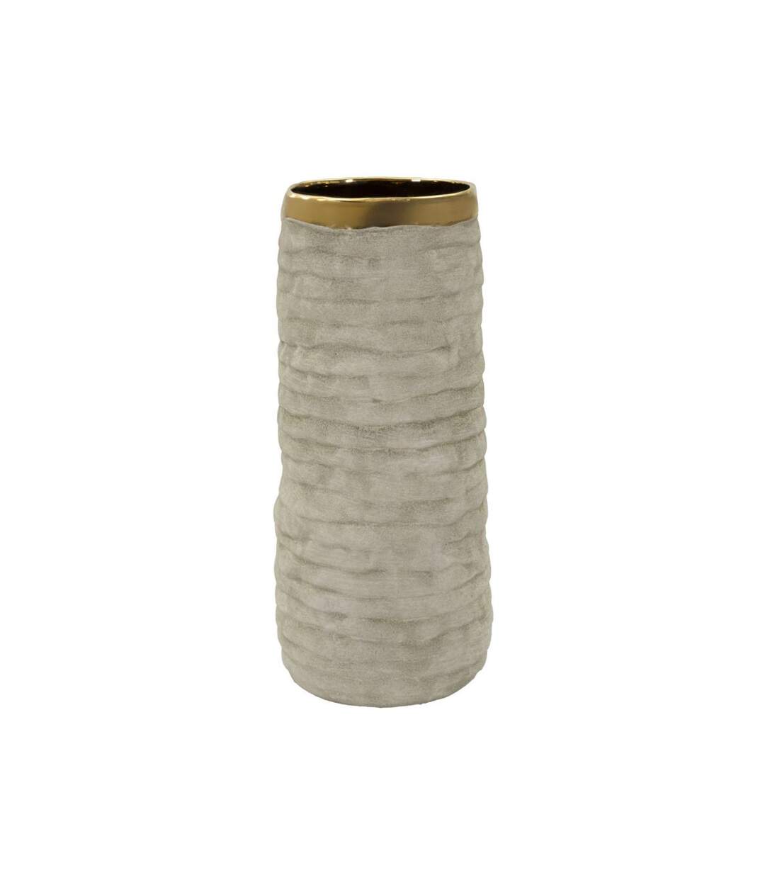 Vase Design en Céramique Lima 31cm Gris & Or-1