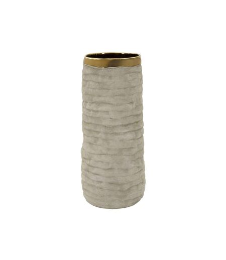Vase Design en Céramique Lima 31cm Gris & Or