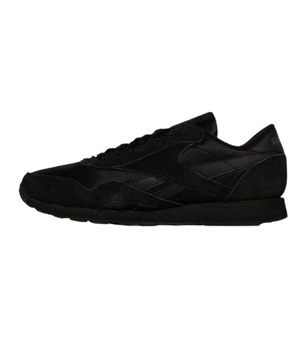 Mens Nylon Suede Panel Trainers Black Grey Reebok