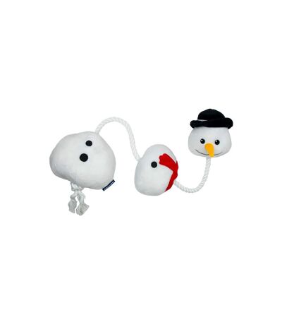 Seb the ropey snowman christmas dog toy one size white/black/red Ancol
