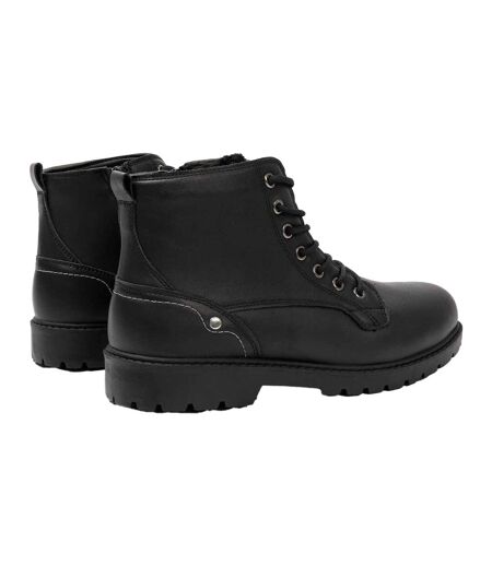 Mens Synthetic Leather Ankle Boots Black Nicholas Deakins