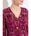 T-shirt chaud col V imprimé manches longues-4