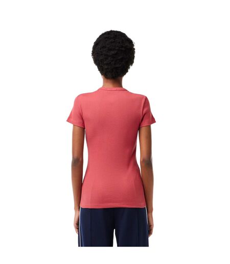 Womens/ladies ribbed slim t-shirt red Lacoste