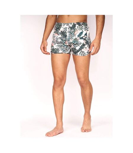 Short de bain homme blanc cassé / blanc Crosshatch